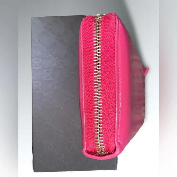 SOLD!!! Stunning Gucci Soho Zip Around Pink Leather Wallet COA and Original Box - Picture 11 of 16